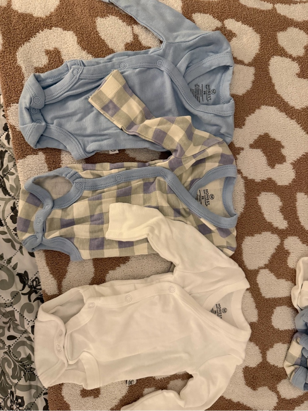 HonestBaby Preemie long sleeve side-snap bodysuits
